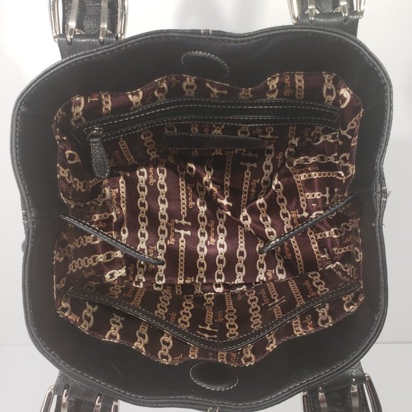 Tignanello Black Leather Bag with Adjustable Silver-toned Buckles and Hardware - Picture 12 of 12